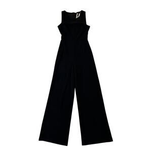 BCBGMaxazria women's Black Fitted Bodice Wide Leg Jumpsuit